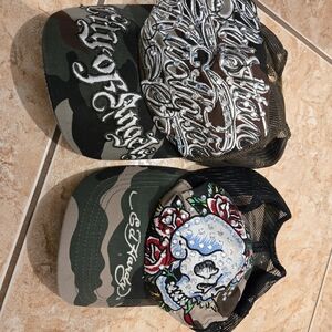 Ed Hardy Camouflage and Skull Caps